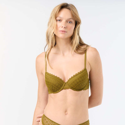 Lace Balconette Bra GREEN