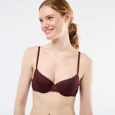 Lace Balconette Bra BROWN