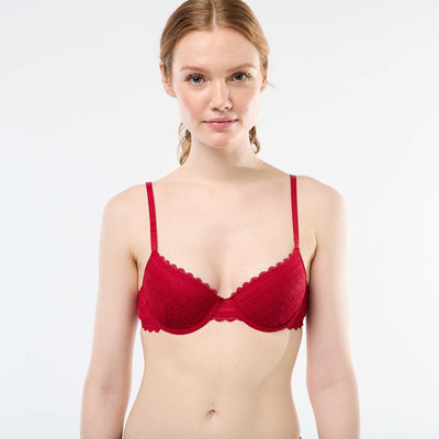 Lace Balconette Bra RED