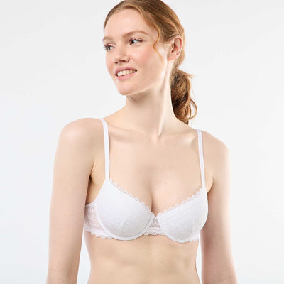 Lace Balconette Bra WHITE