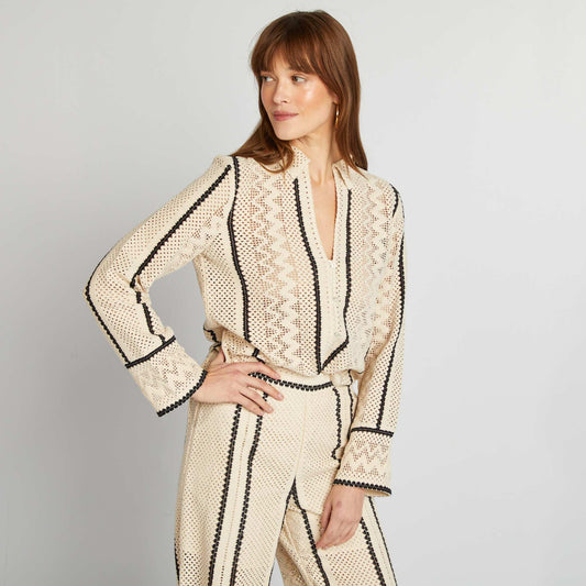 Crochet blouse BEIGE