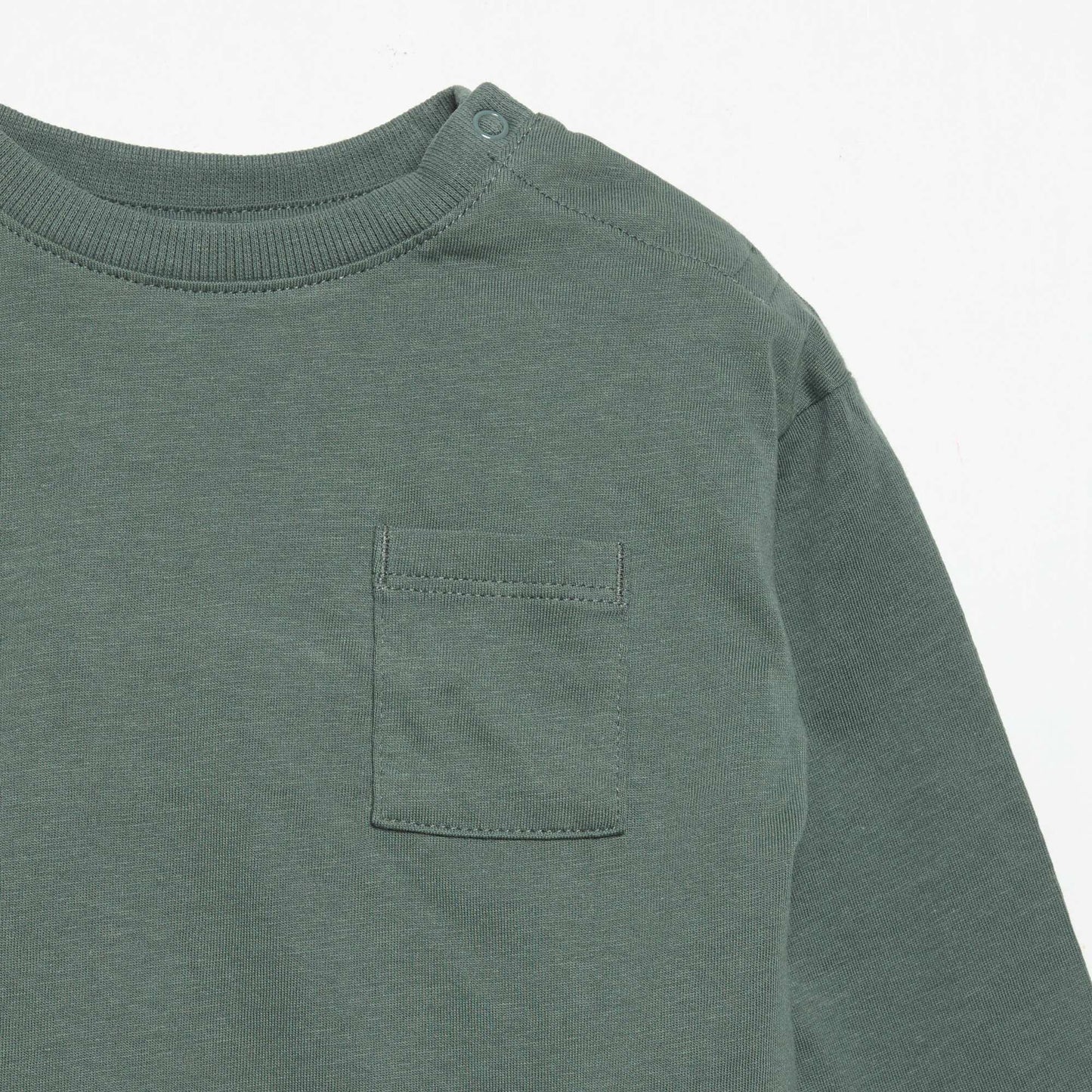 Long-sleeved T-shirt with chest pocket GREEN