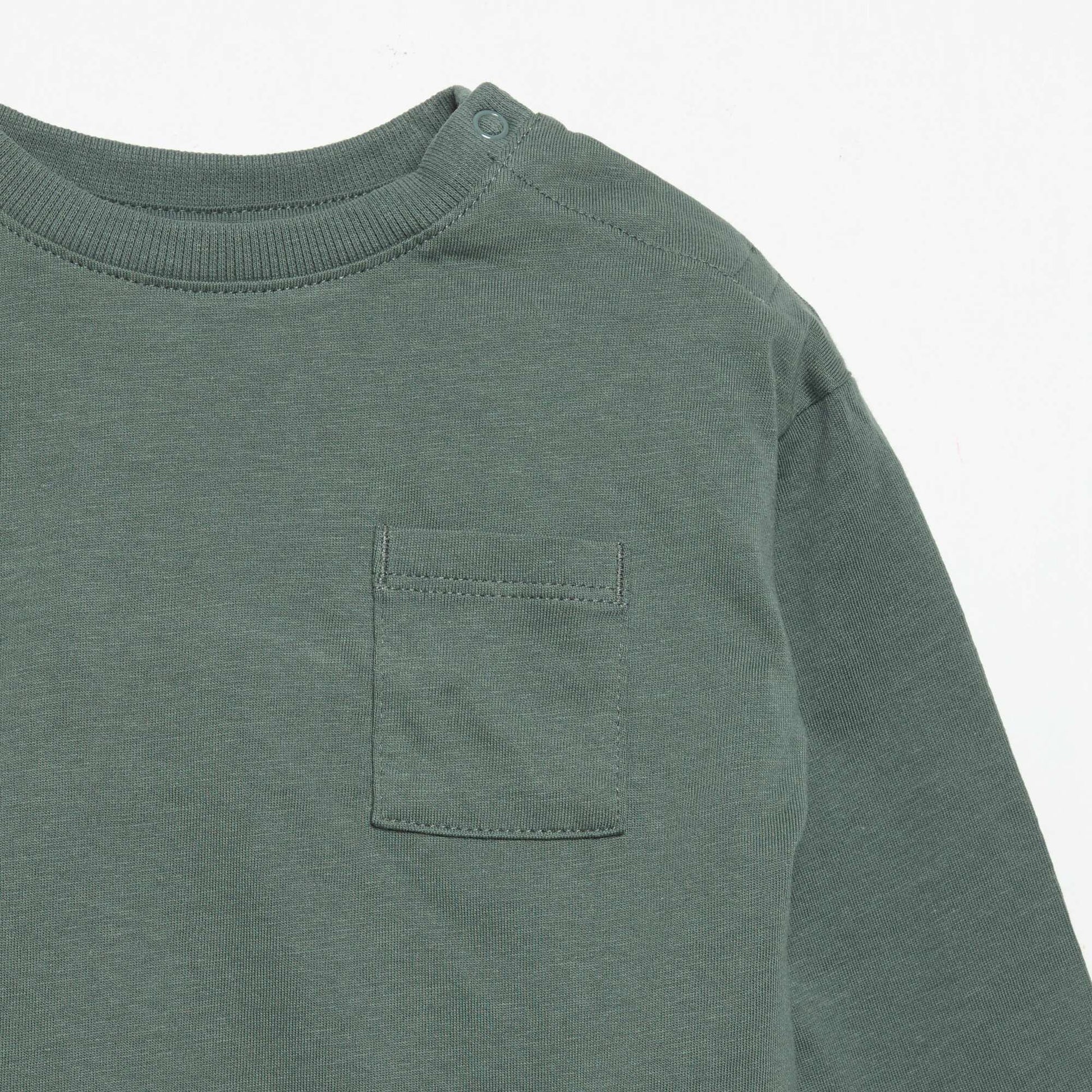 Long-sleeved T-shirt with chest pocket GREEN
