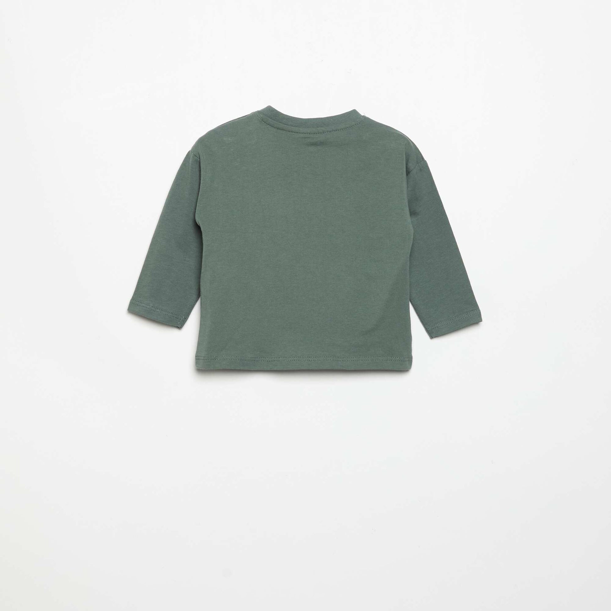 Long-sleeved T-shirt with chest pocket GREEN