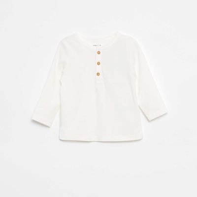 Grandad collar T-shirt WHITE