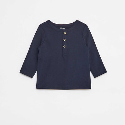 Tunic Neck T-Shirt BLUE
