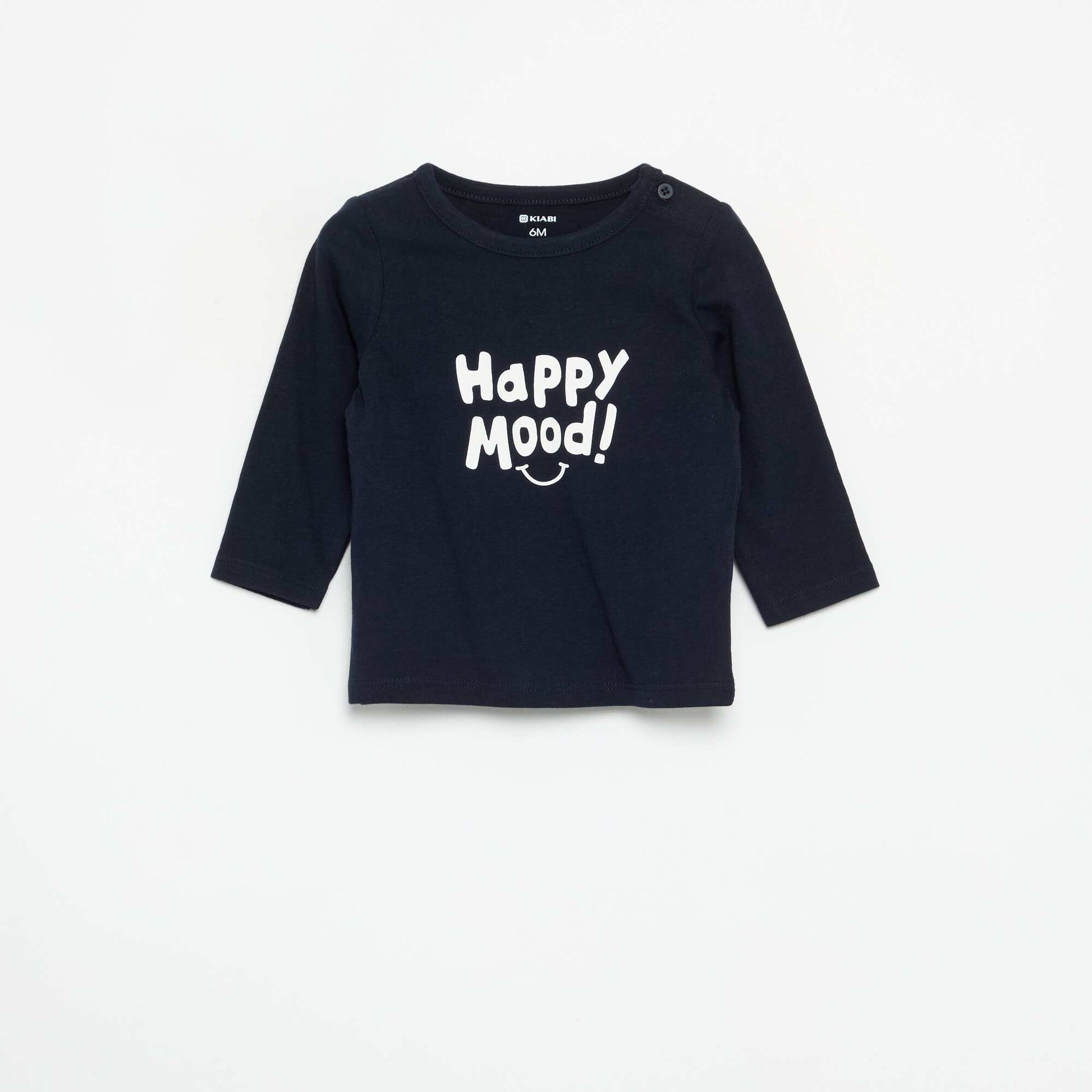 Printed Long-Sleeved T-Shirt BLUE