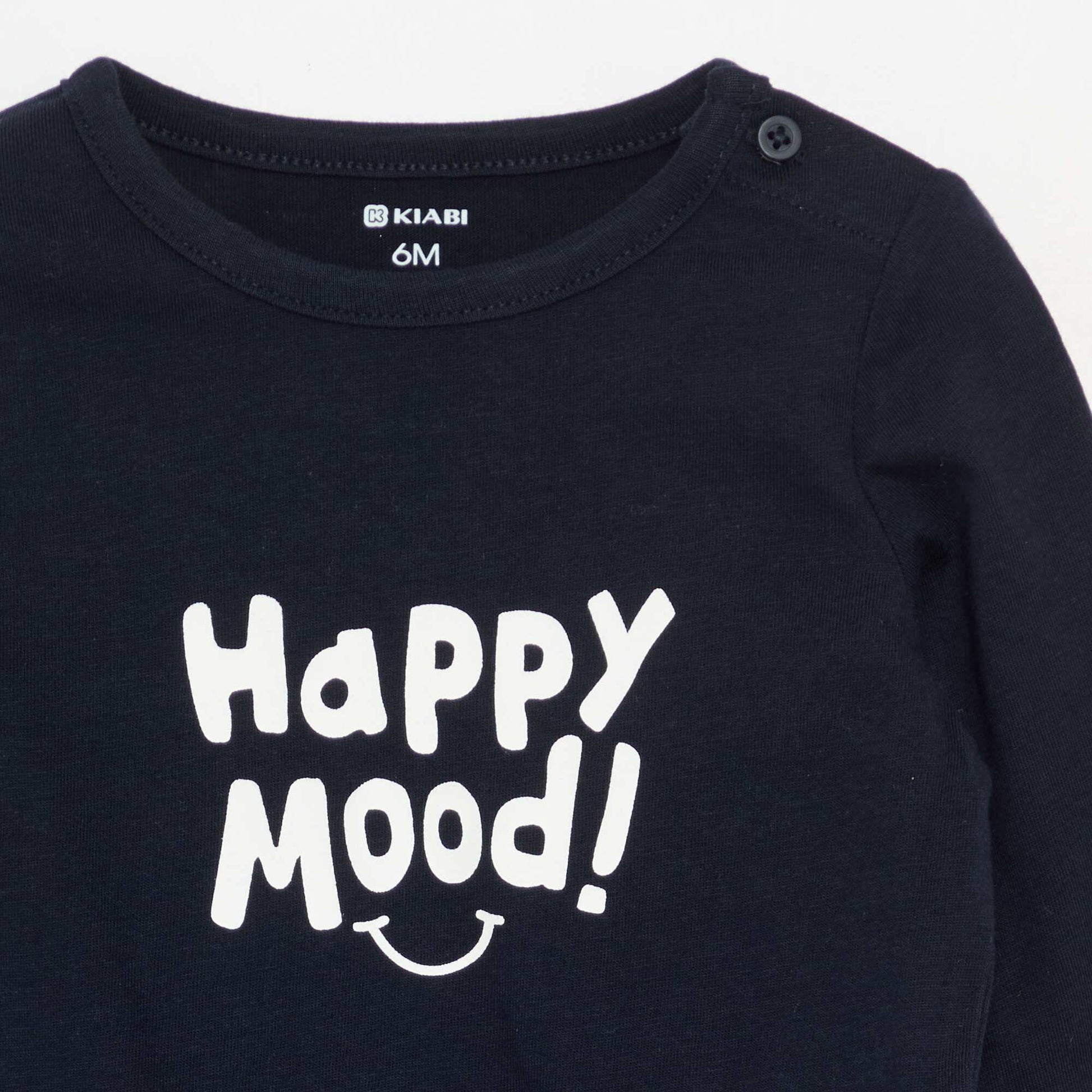 Printed Long-Sleeved T-Shirt BLUE