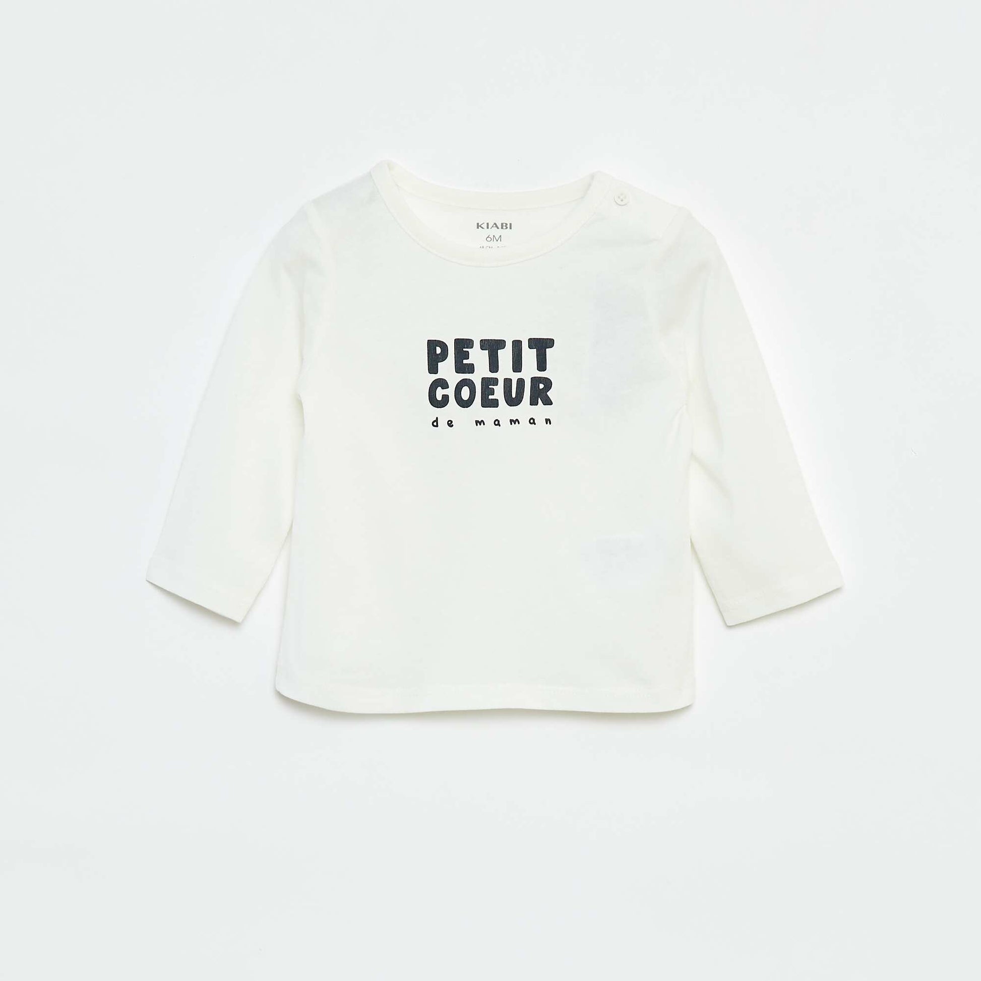 Printed long-sleeved T-shirt WHITE