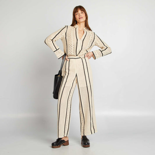 Macramé trousers BEIGE