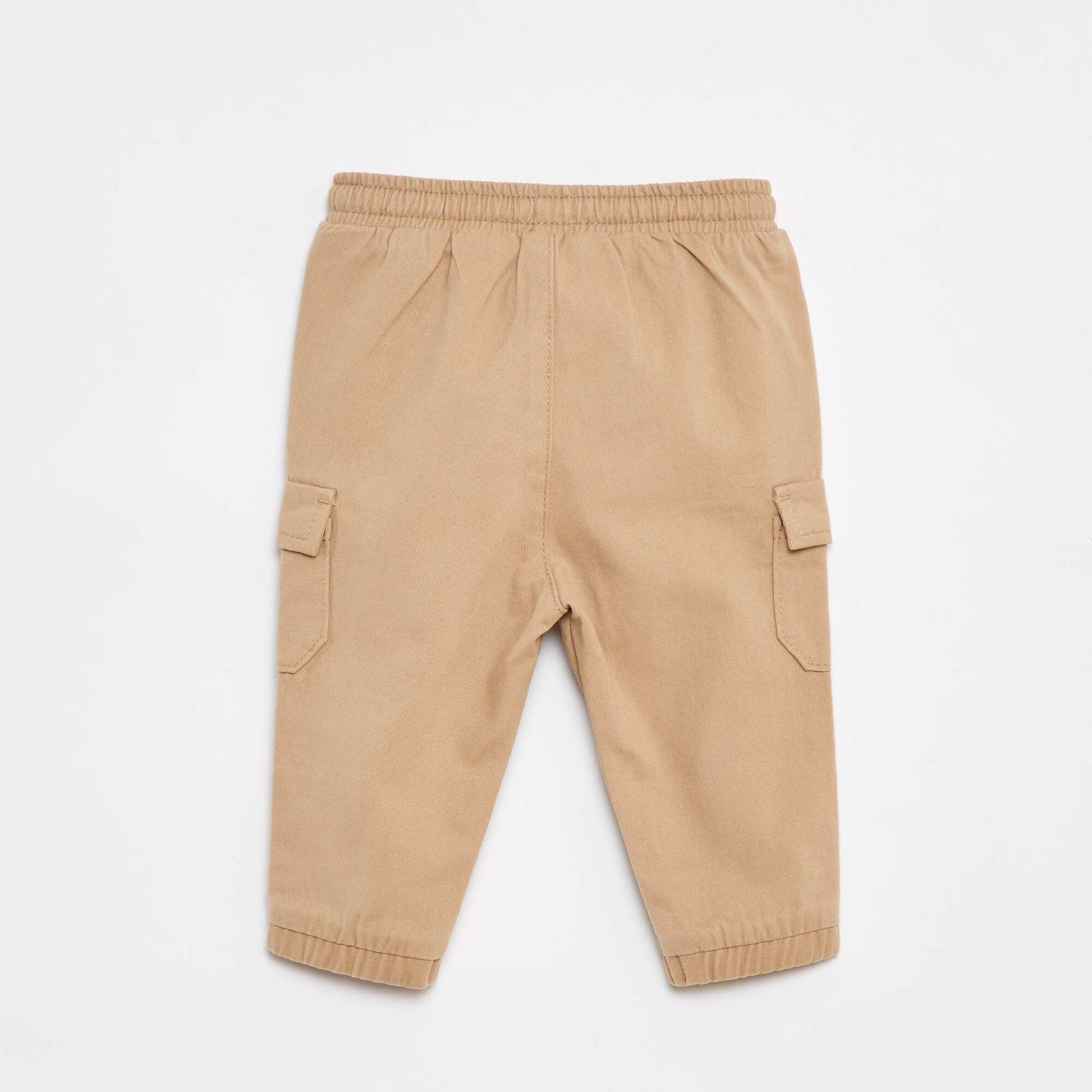 Twill joggers with flap pockets BEIGE