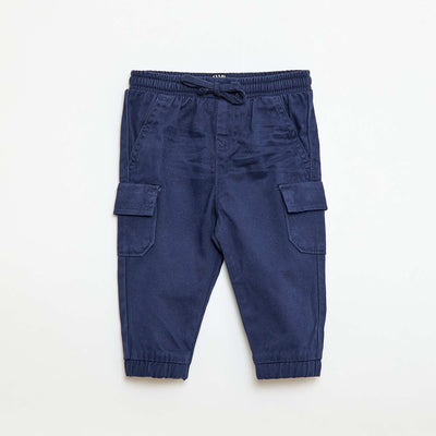 Twill joggers with flap pockets BLUE
