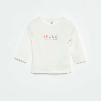 Long-sleeved T-shirt with print WHITE