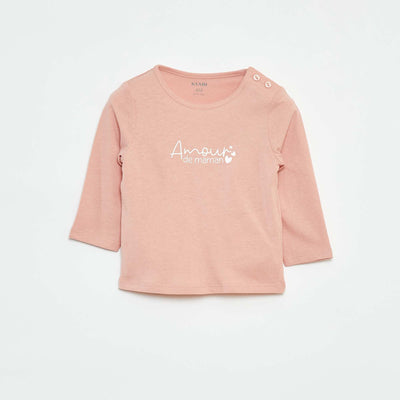 Long-sleeved T-shirt with print PINK