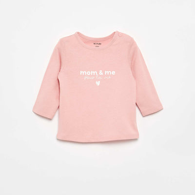 Long-sleeved T-shirt with print PINK