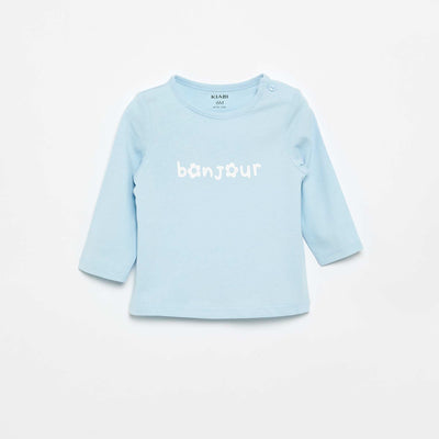 Long-sleeved T-shirt with print BLUE
