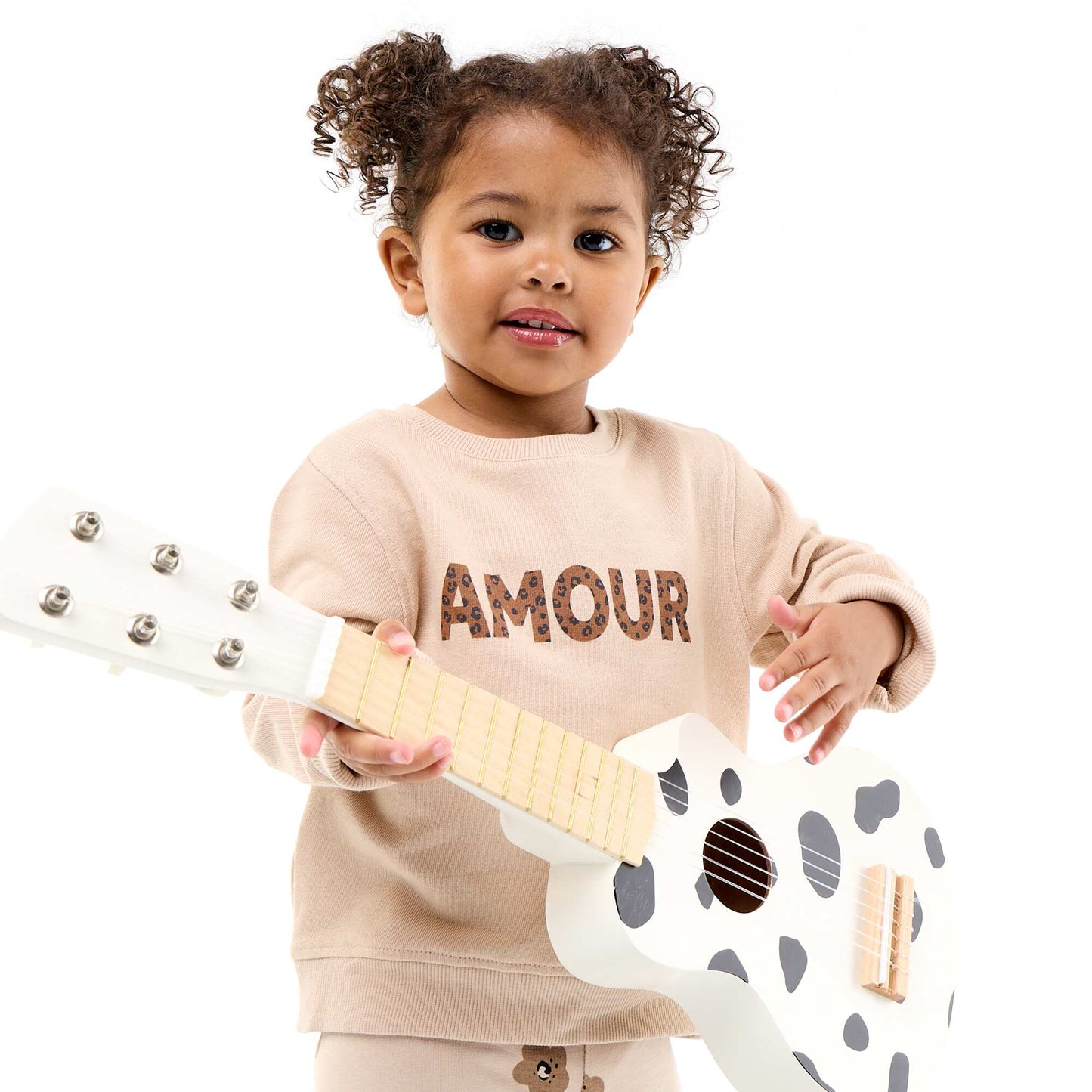 Long-sleeved sweatshirt with print BEIGE