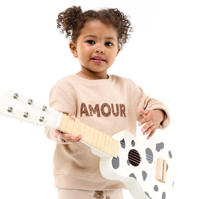 Long-sleeved sweatshirt with print BEIGE