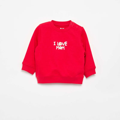 Long-sleeved sweatshirt with print RED