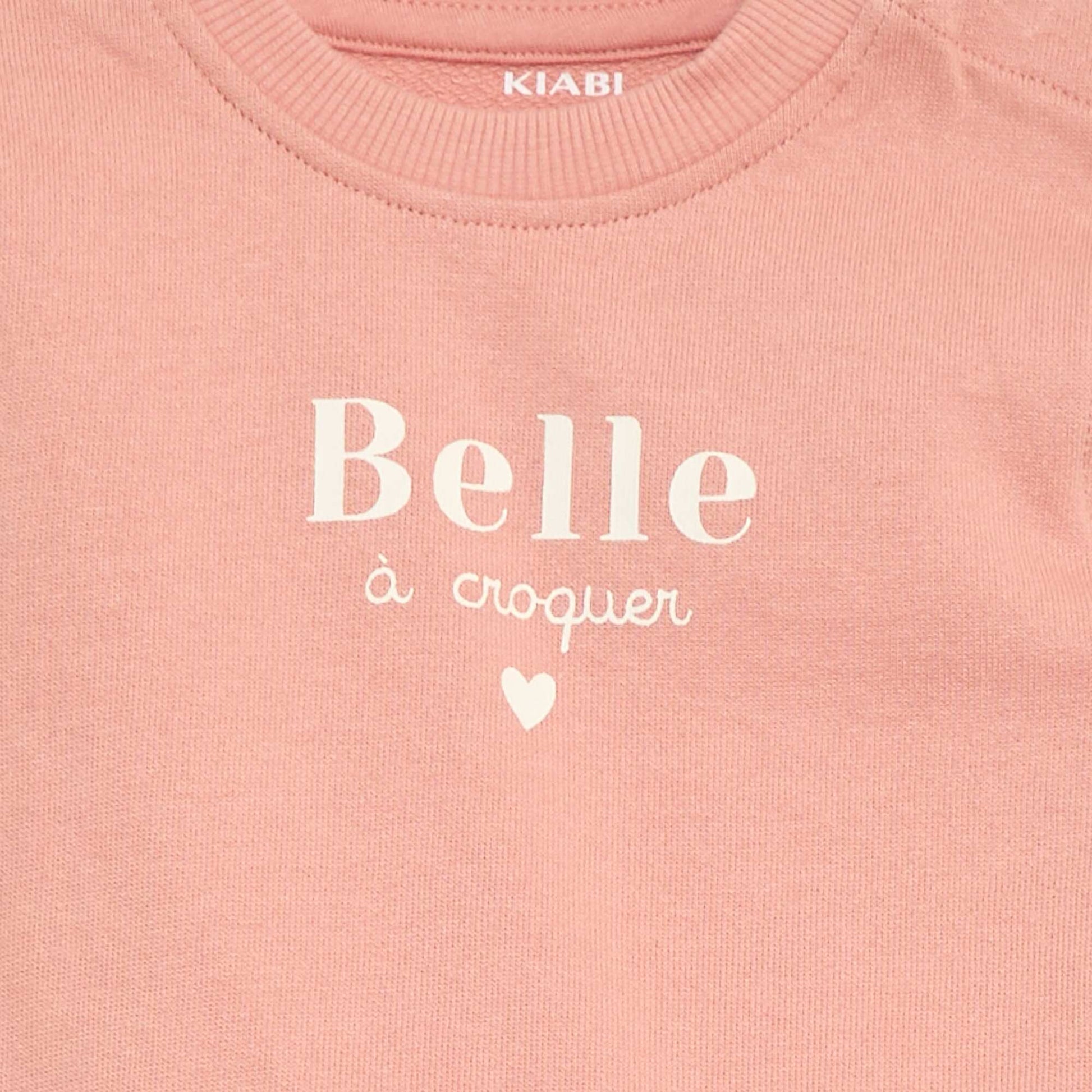 Long-sleeved sweatshirt with print PINK