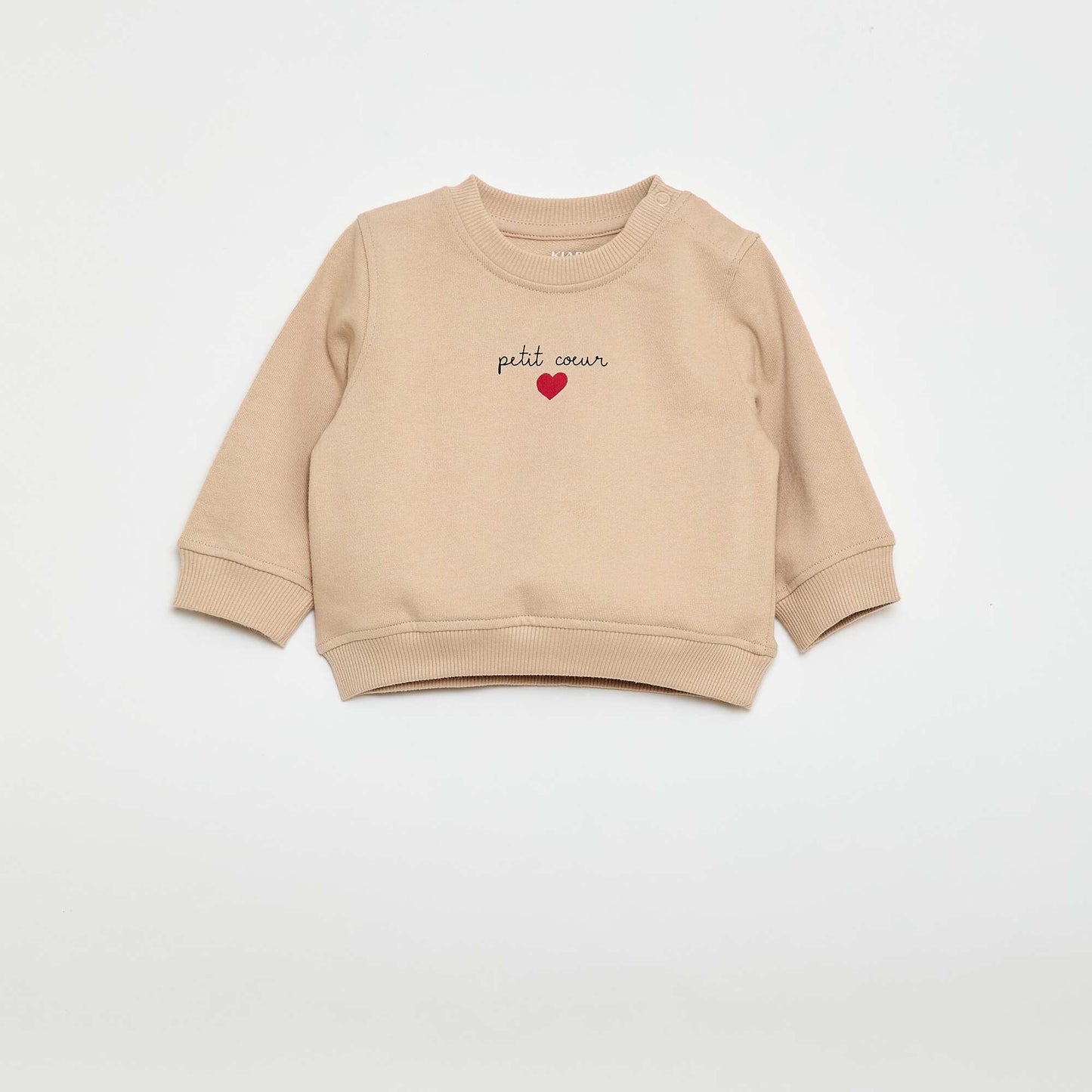 Long-sleeved sweatshirt with print BEIGE