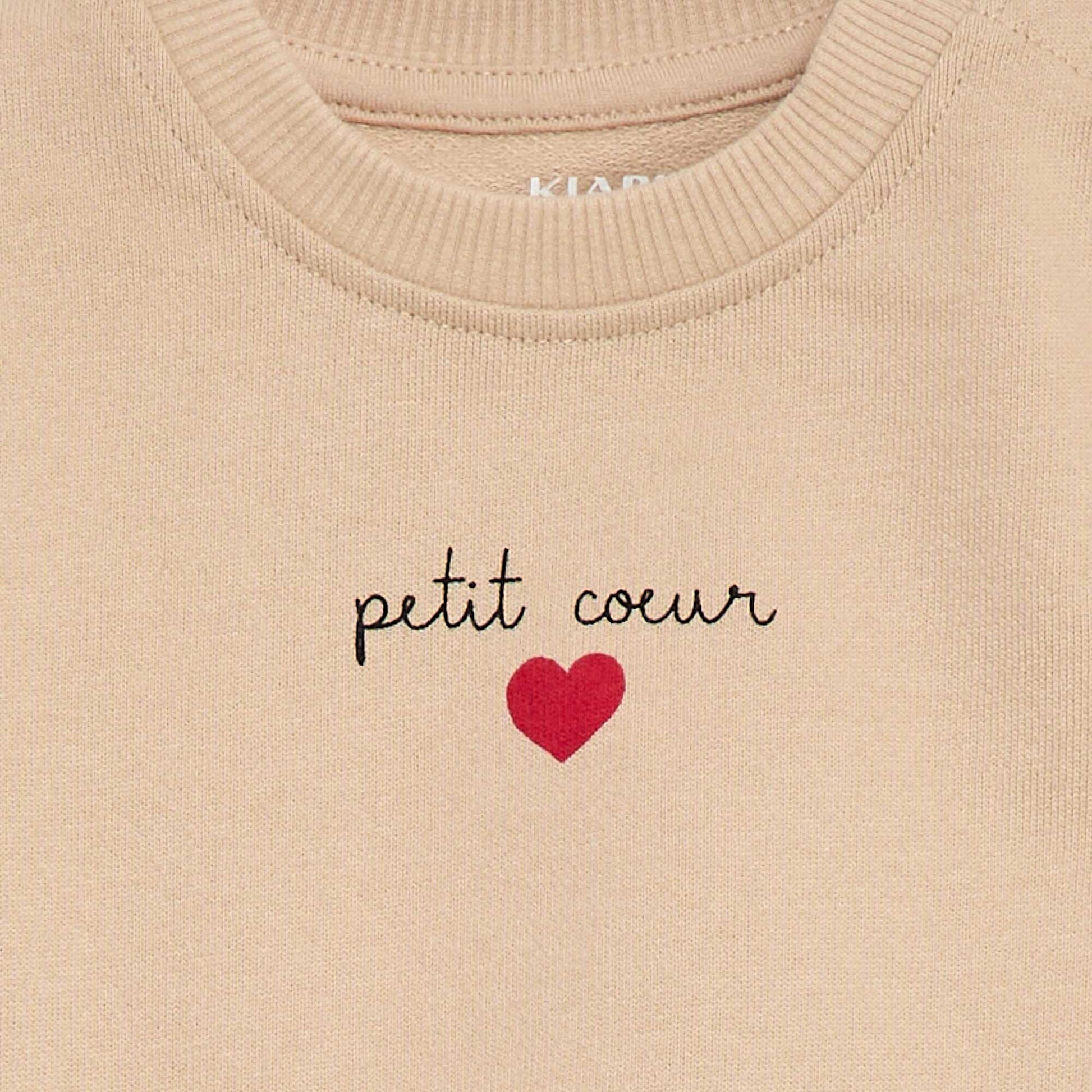 Long-sleeved sweatshirt with print BEIGE