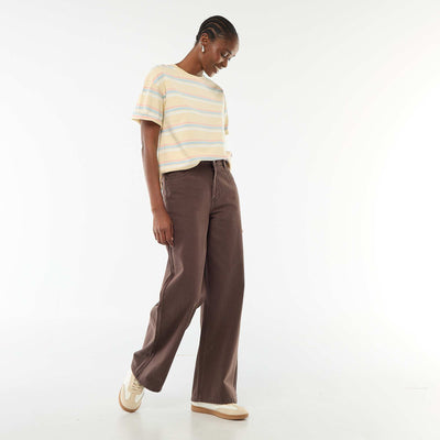 High-rise wide-leg jeans BROWN
