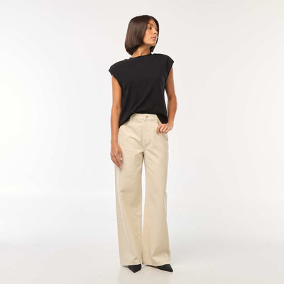 High-rise wide-leg jeans WHITE