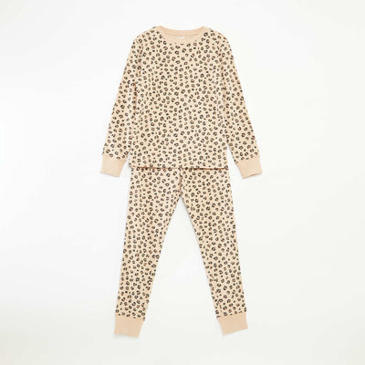T-shirt and trousers pyjama set -  2-piece set BROWN