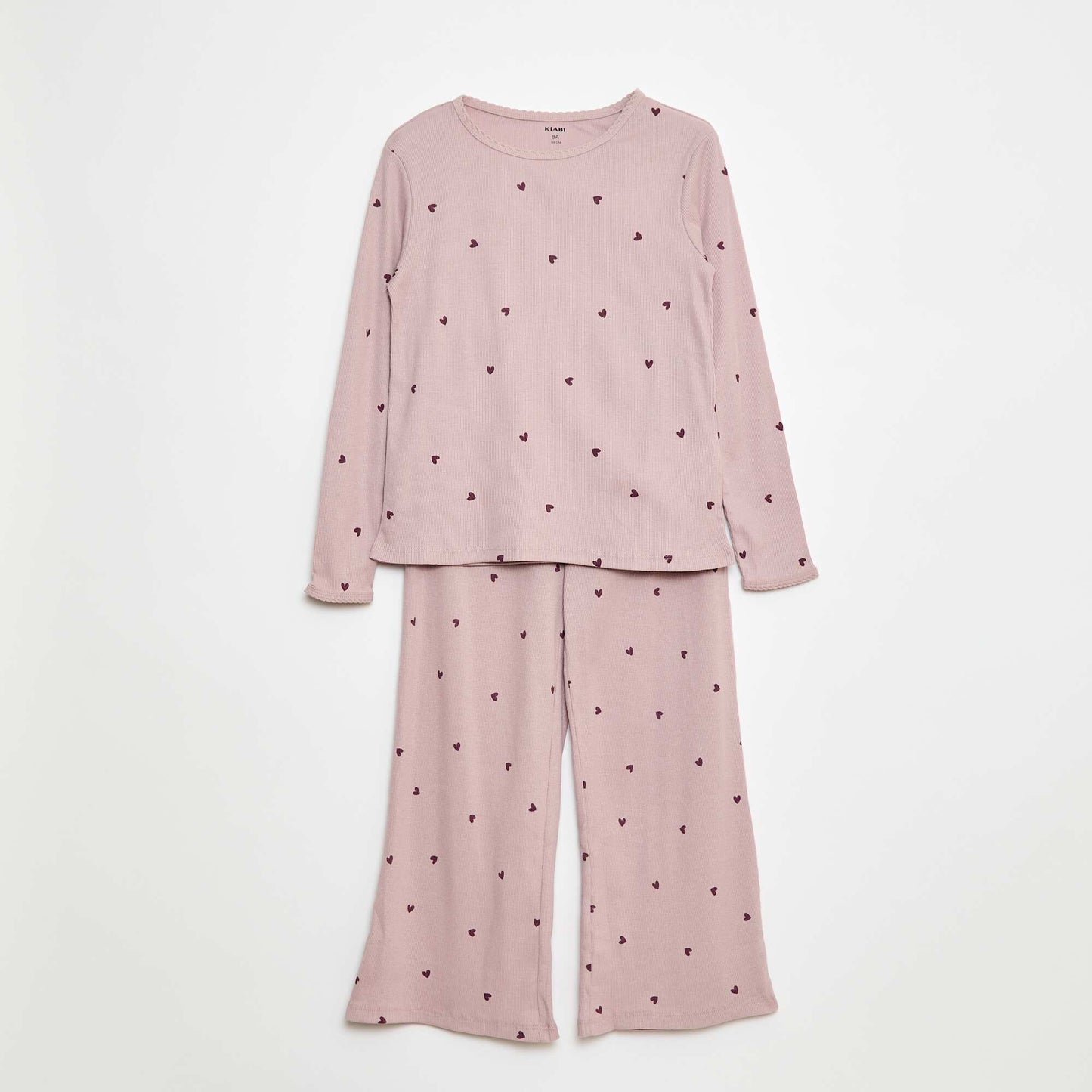 Striped Print Long Pajama Set - 2 Piece PURPLE