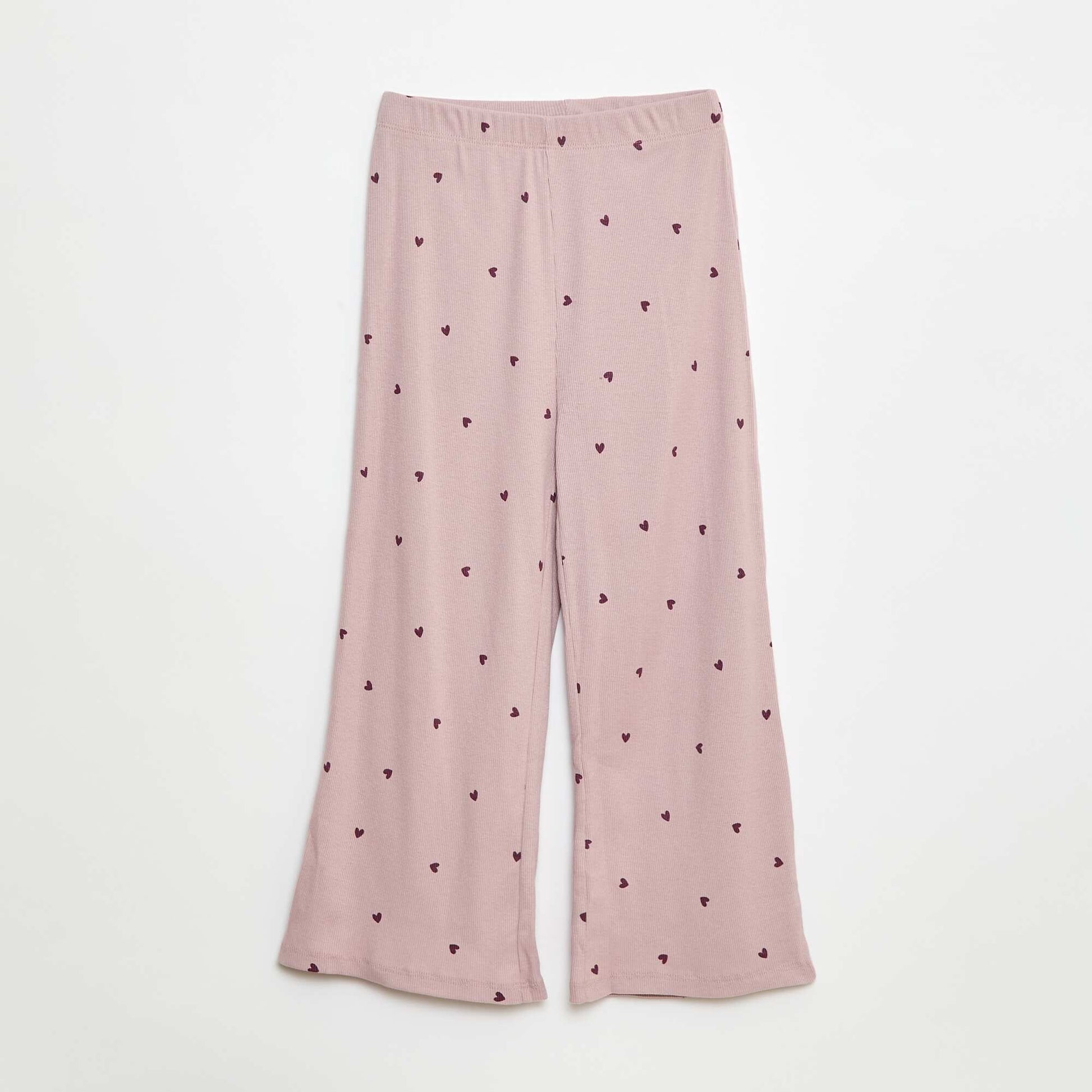 Striped Print Long Pajama Set - 2 Piece PURPLE