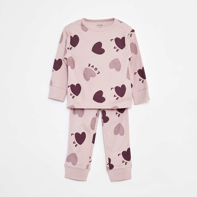 T-shirt and trousers pyjama set - 2-piece set PURPLE