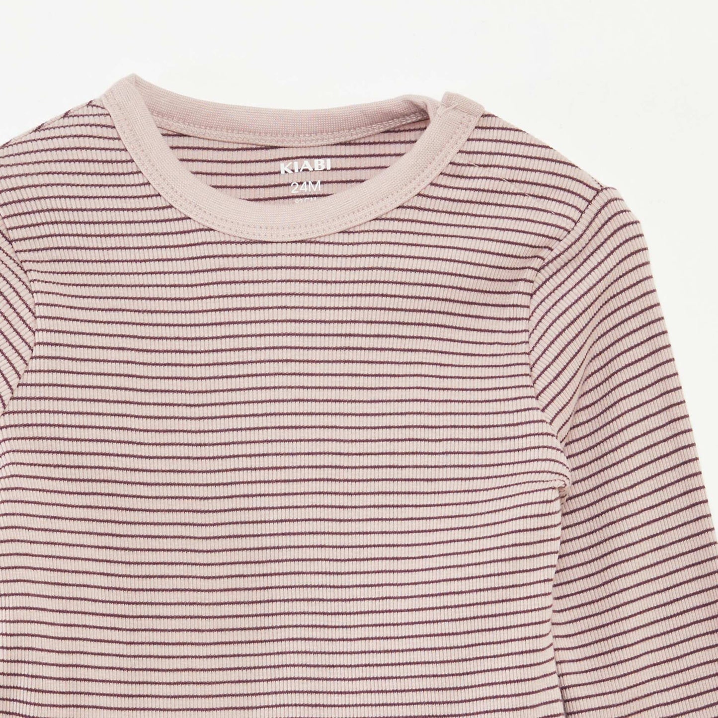 Striped T-shirt and trousers pyjama set - 2-piece set PURPLE