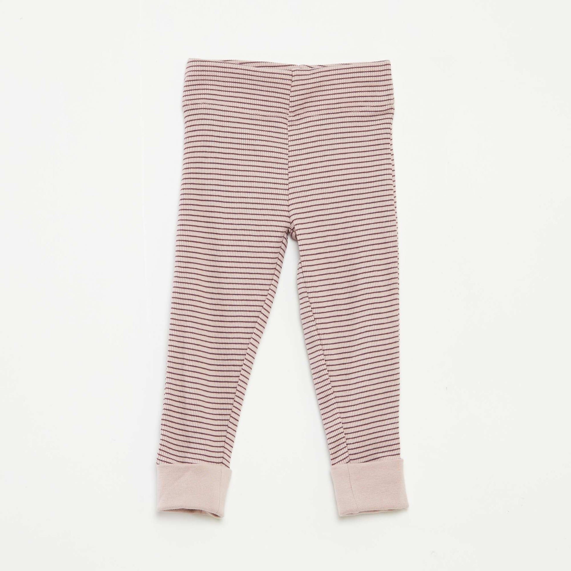 Striped T-shirt and trousers pyjama set - 2-piece set PURPLE