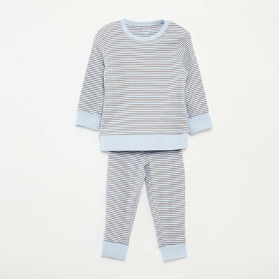 Striped T-shirt and trousers pyjama set - 2-piece set BLUE