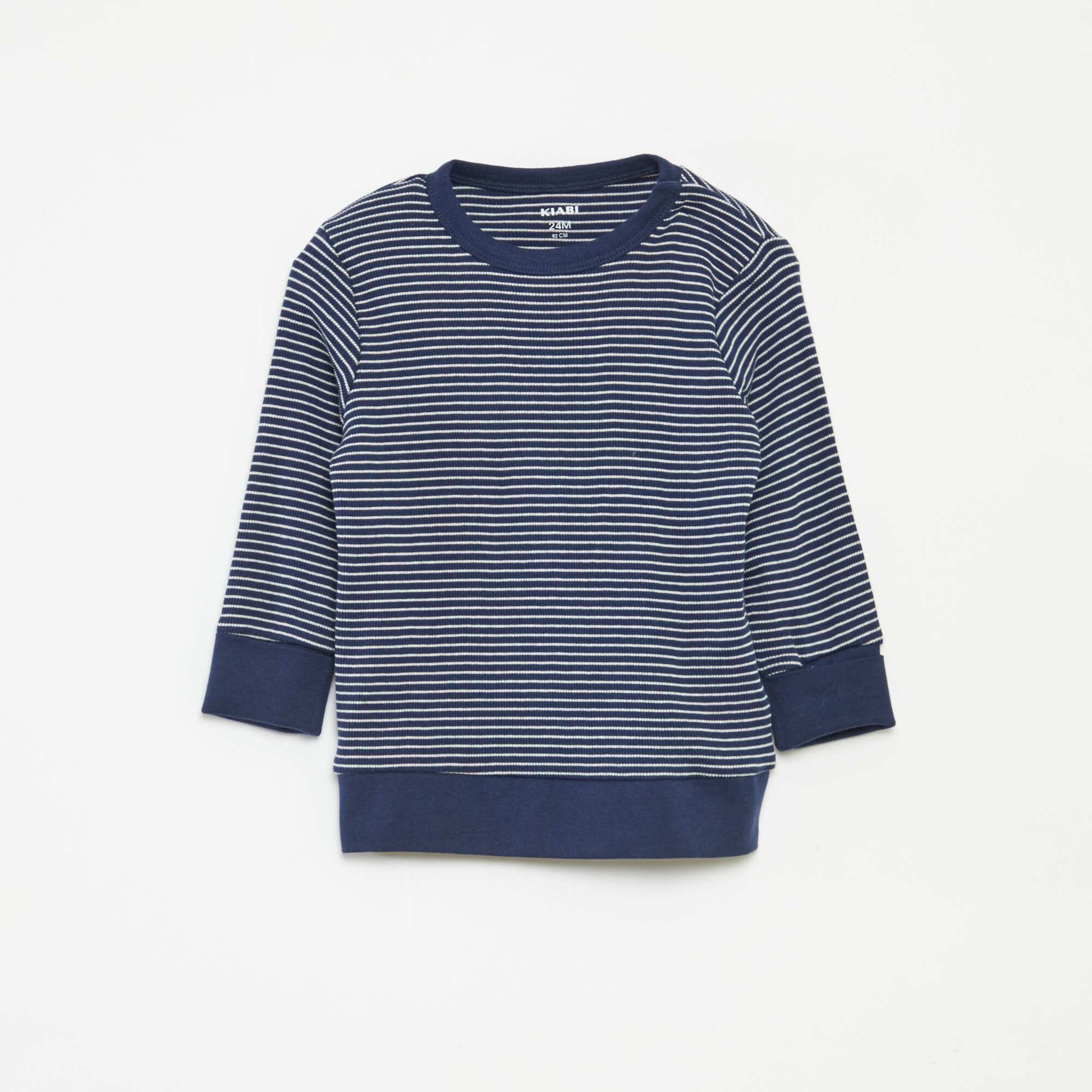 Striped T-shirt and trousers pyjama set - 2-piece set BLUE