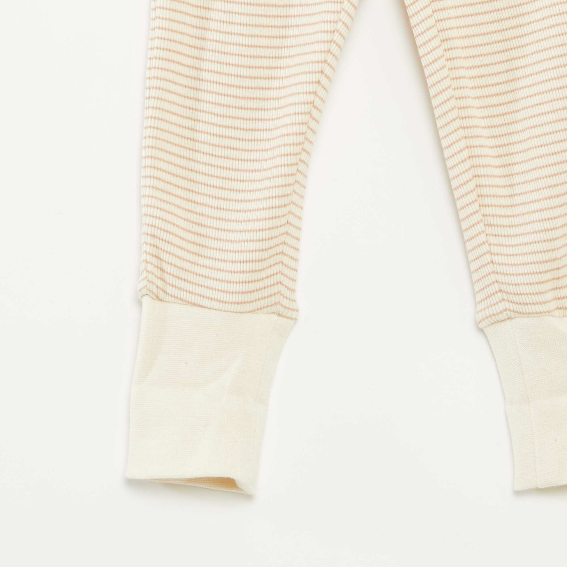 Striped T-shirt and trousers pyjama set - 2-piece set BEIGE