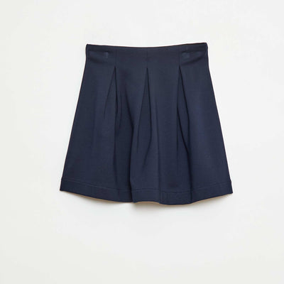 Solid Pleated Mini Skirt BLUE