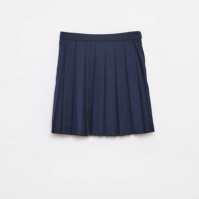 Plain pleated A-line skirt BLUE