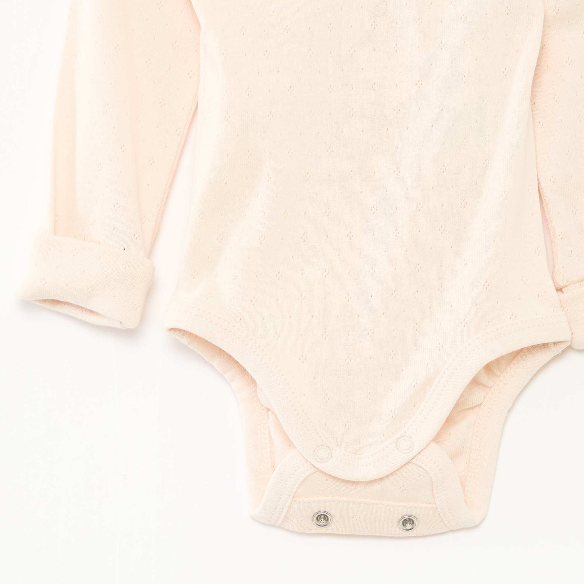 Pack of 3 bodies with envelope neckline and long sleeves PINK