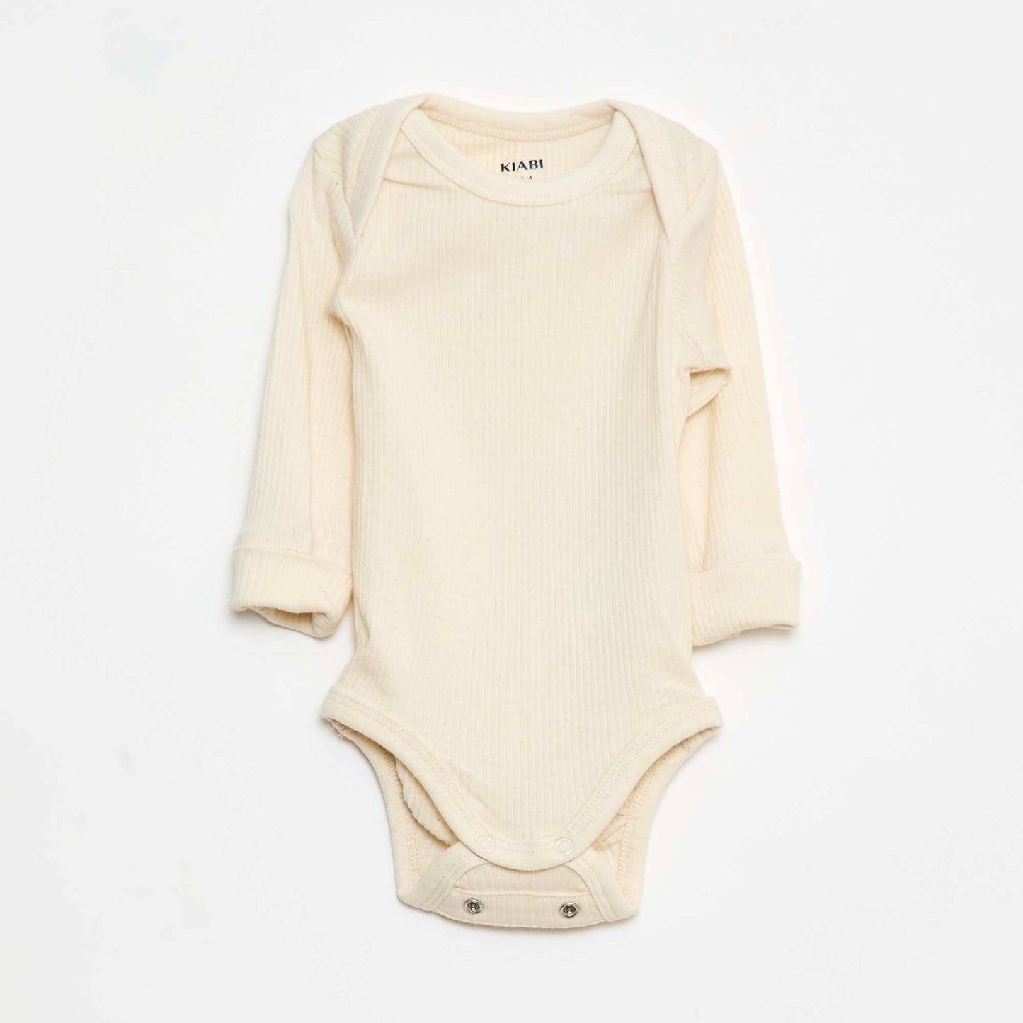 Pack of 3 bodies with envelope neckline and long sleeves BEIGE
