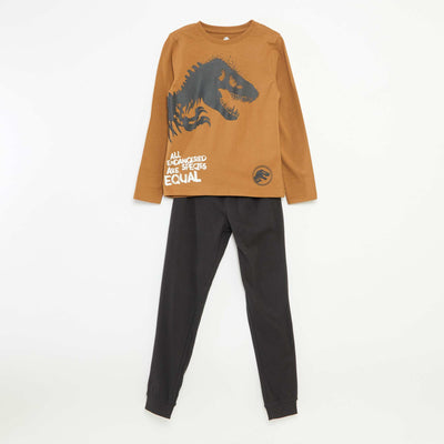 Jurassic Park T-shirt and trousers pyjama set - 2-piece set BROWN