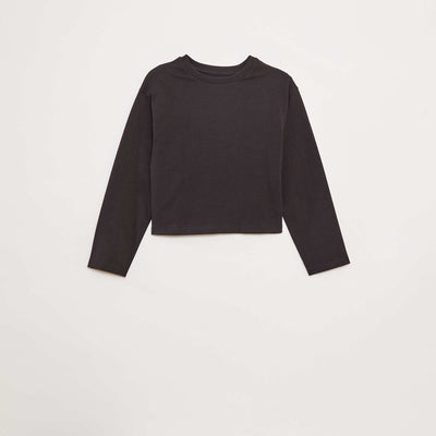 Long-sleeved jersey T-shirt BLACK
