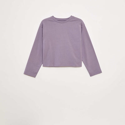 Long-sleeved jersey T-shirt PURPLE