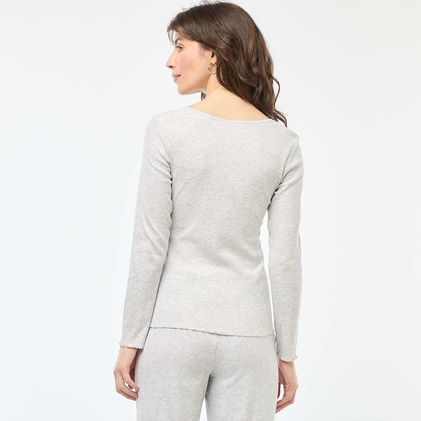 Ribbed Pajama T-Shirt GREY