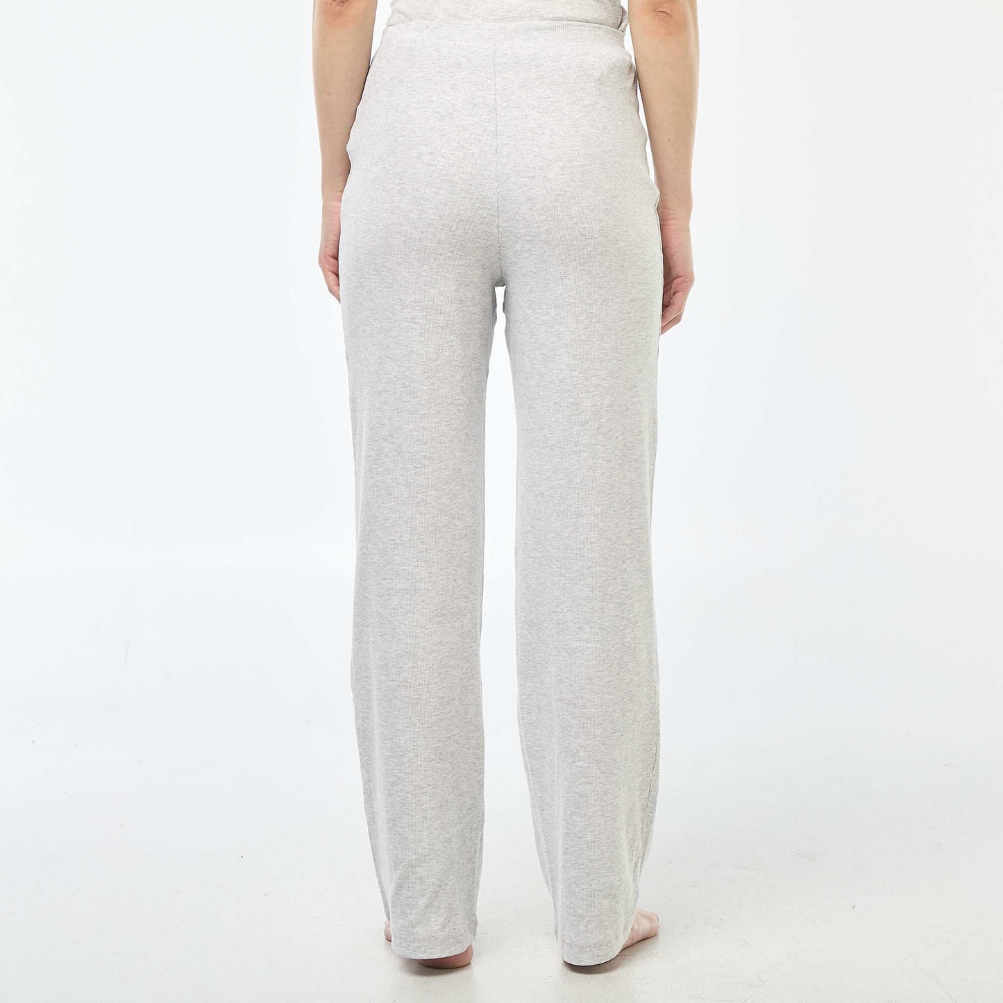 Ribbed Knit Pajama Pants GREY