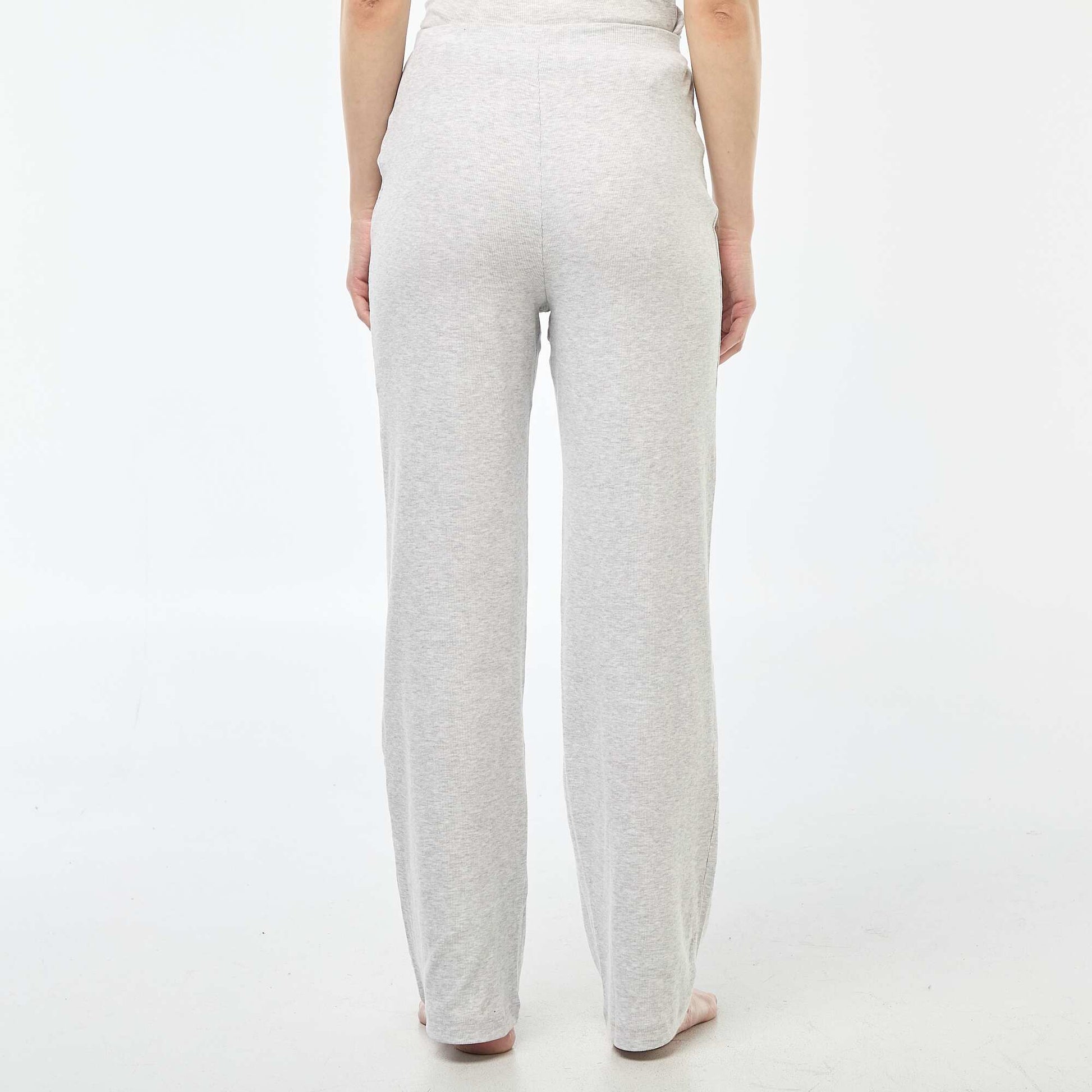 Ribbed Knit Pajama Pants GREY