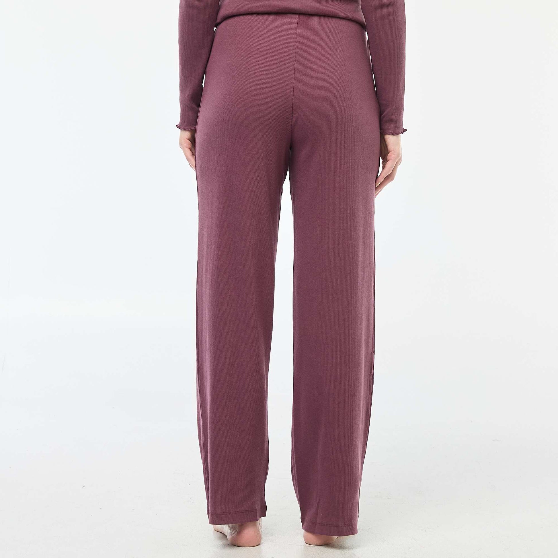 Ribbed Knit Pajama Pants PURPLE