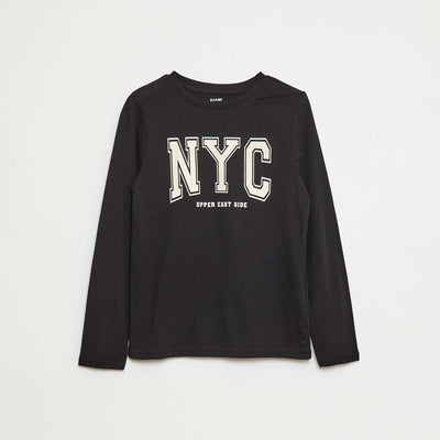 Long-sleeved T-shirt with cute print BLACK