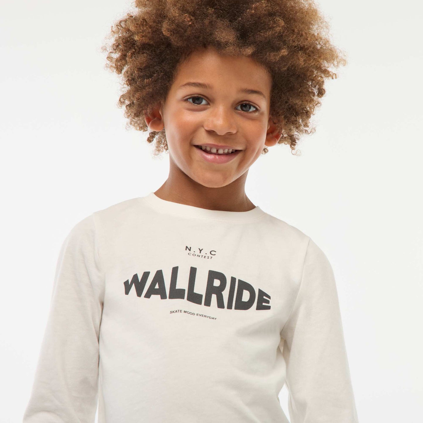 Long-sleeved T-shirt with cute print WHITE